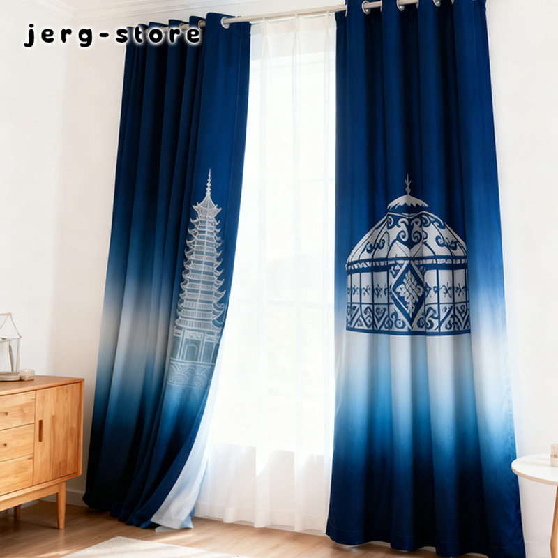 新款加厚棉麻窗簾2.5米全景展示