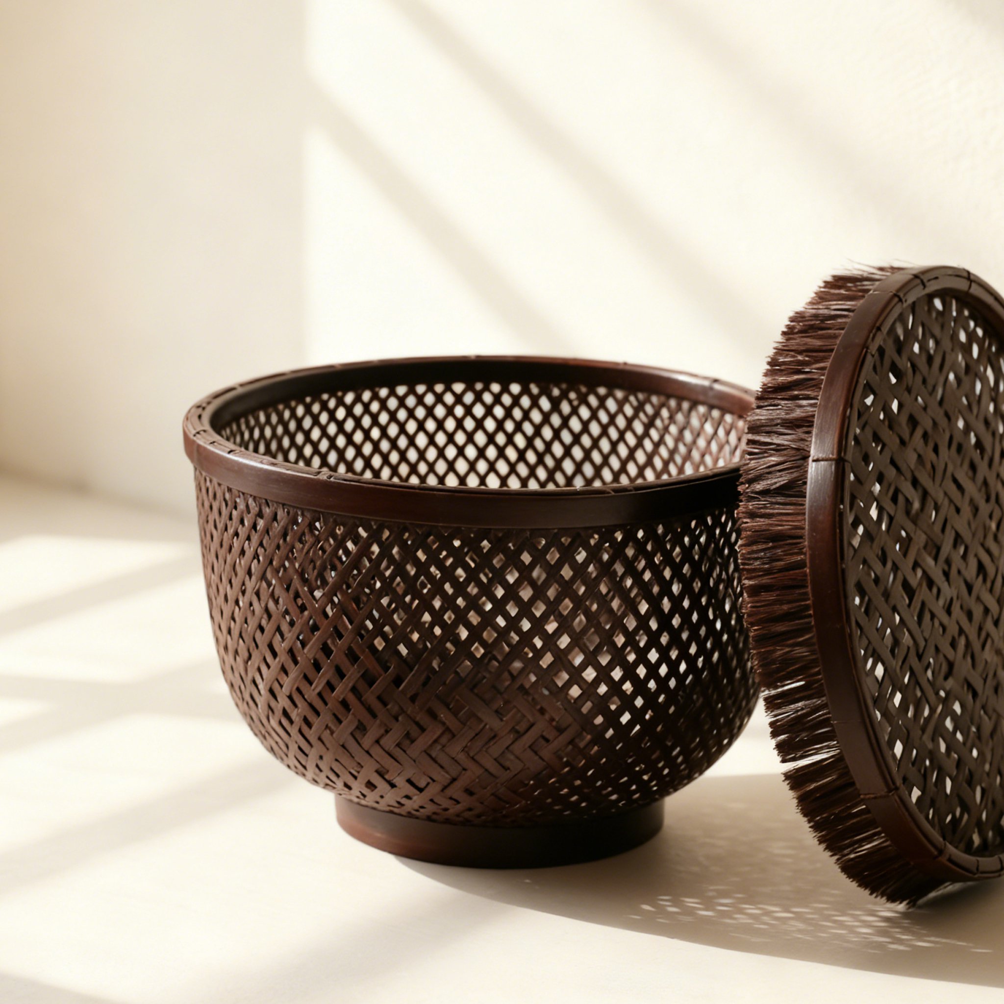 家居環保竹製儲物籃擺放效果