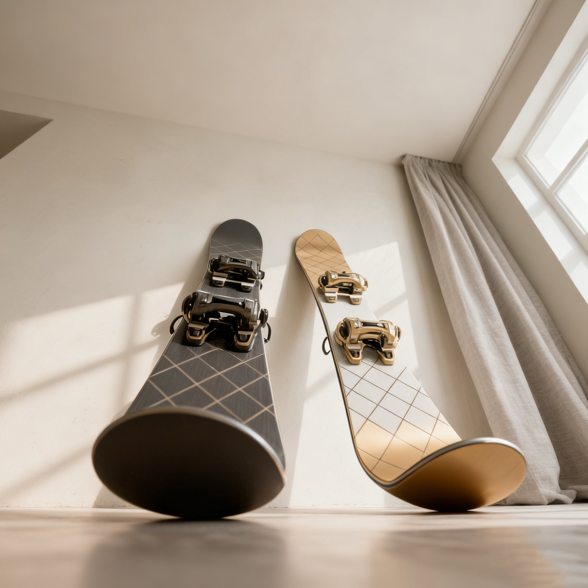 合金加強雙色滑雪板正面展示