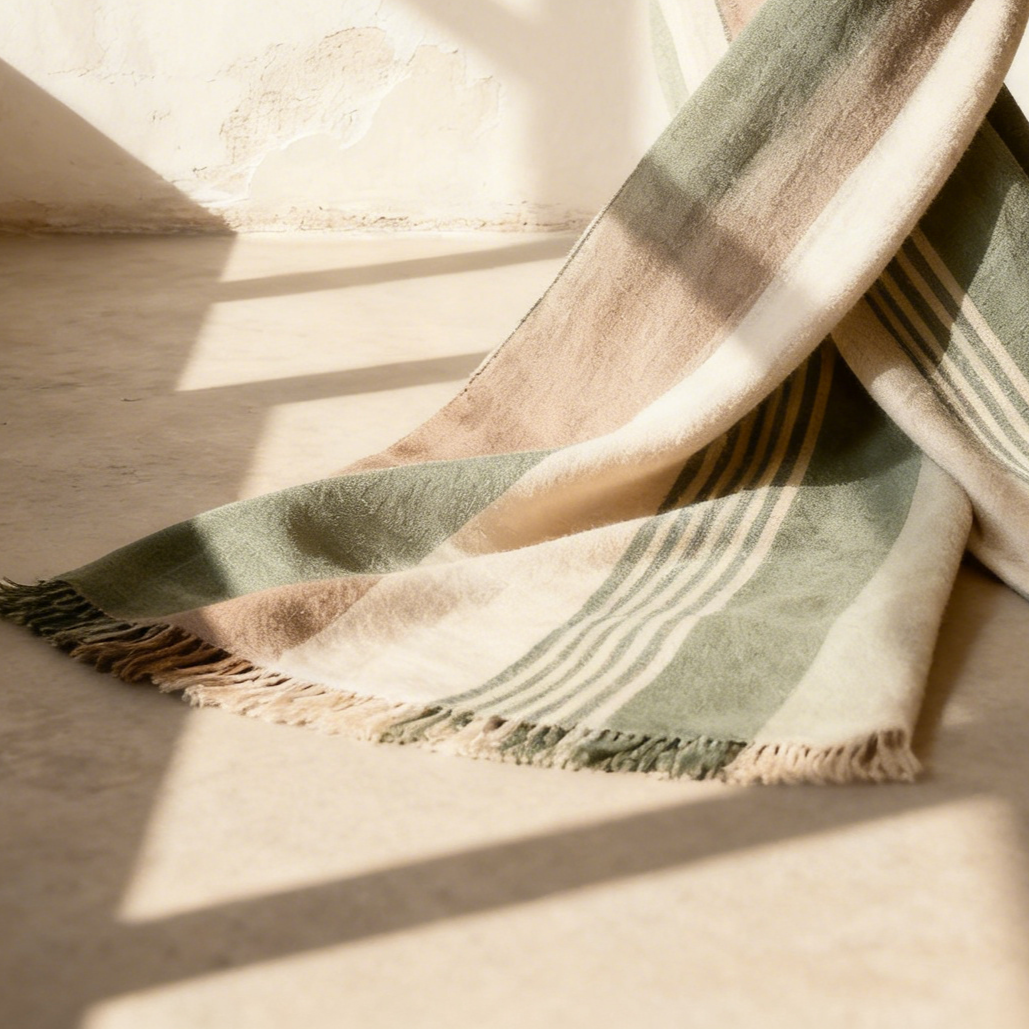 羊絨圍巾細膩柔軟質感特寫