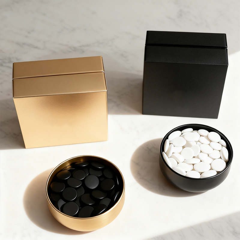 ภาพใกล้ชุดหมากล้อมขาวดำคุณภาพสูง