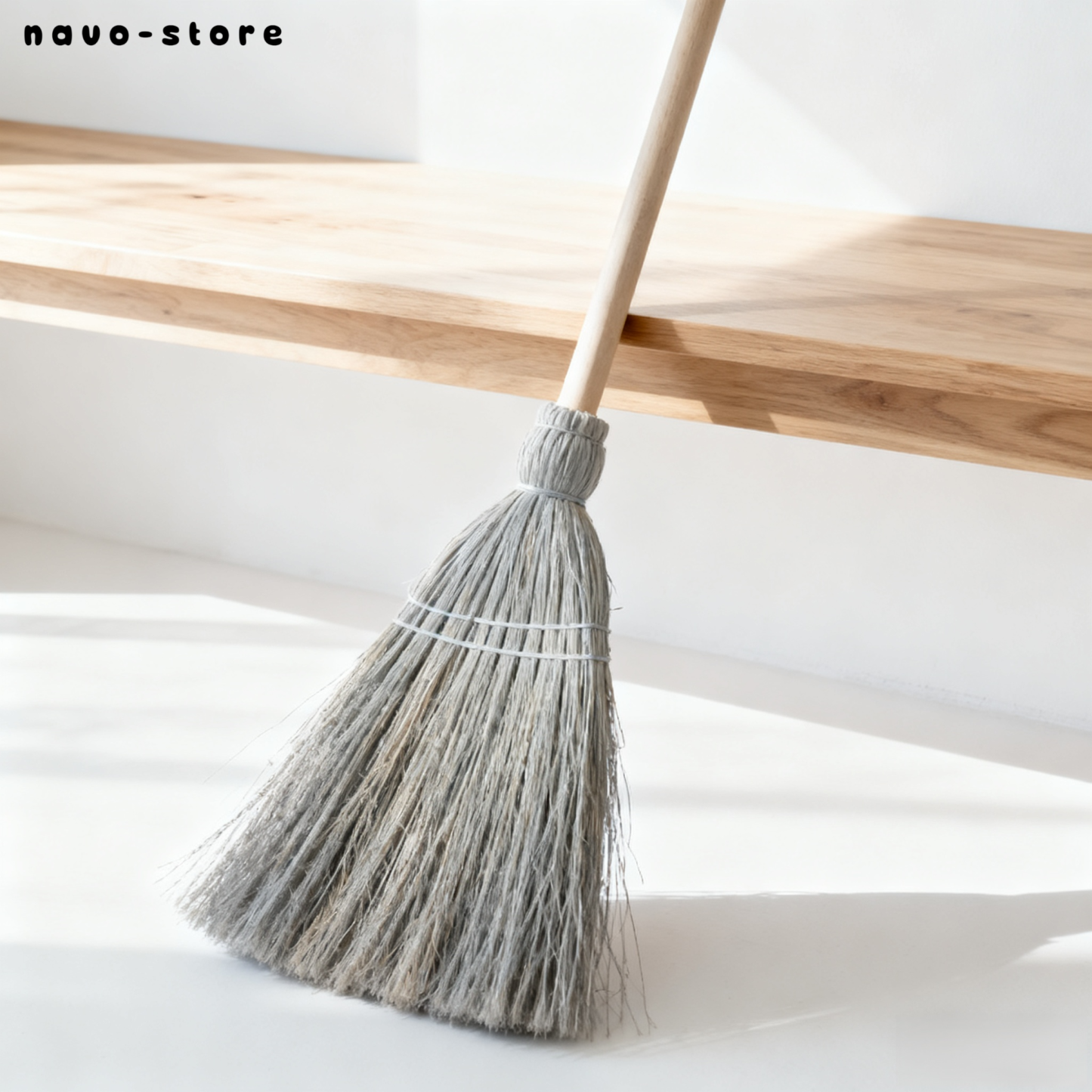 木質手柄天然植物纖維掃帚（5個）