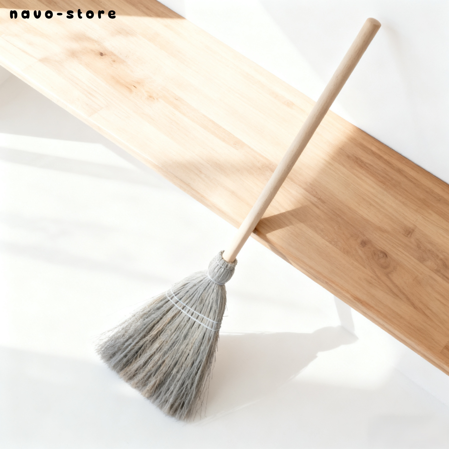 木質手柄天然植物纖維掃帚（5個）