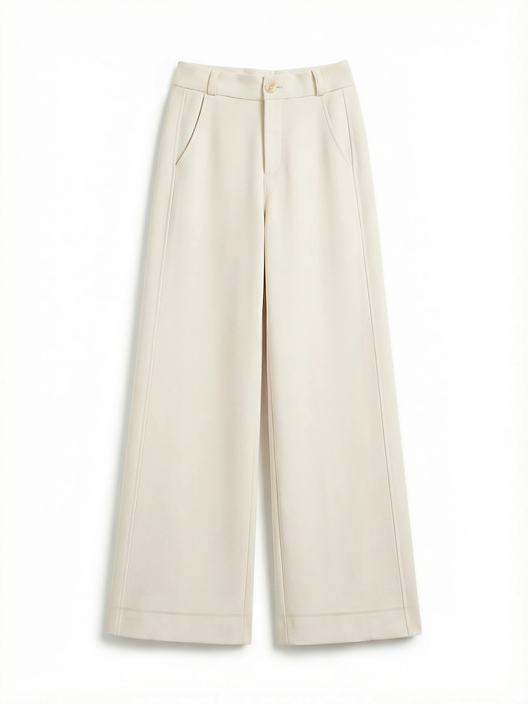 겨울 기모 아세테이트 하이웨스트 와이드 바지