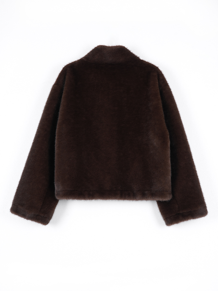 1326828 立领防水貂毛皮草