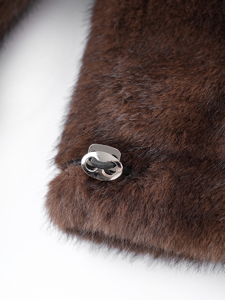 1326828 立领防水貂毛皮草