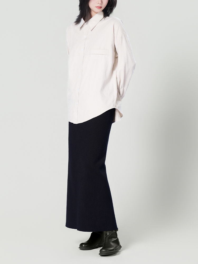 178206 廓形长袖洋气复古衬衫