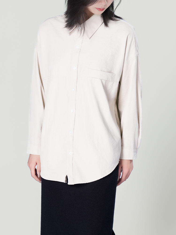 178206 廓形长袖洋气复古衬衫