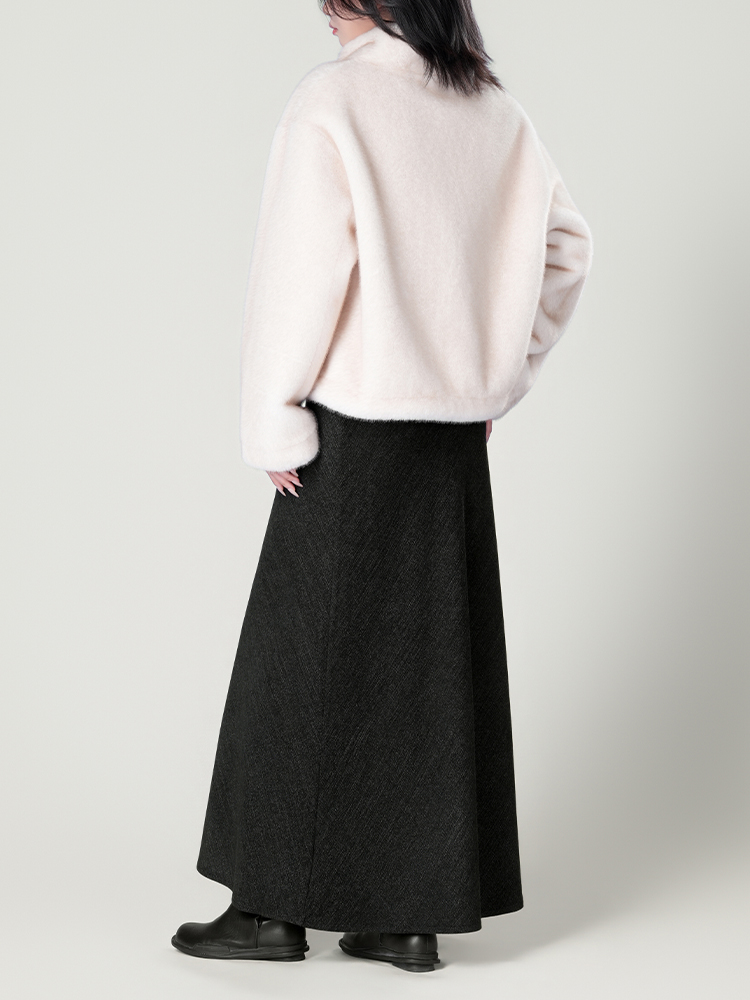 1326828 立领防水貂毛皮草