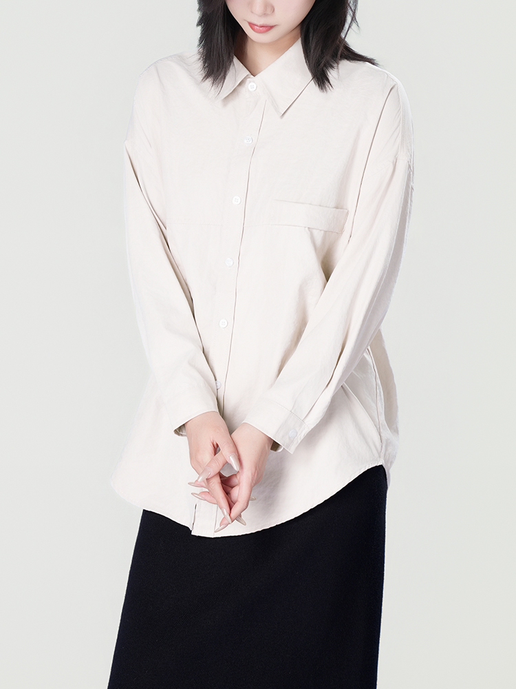 178206 廓形长袖洋气复古衬衫