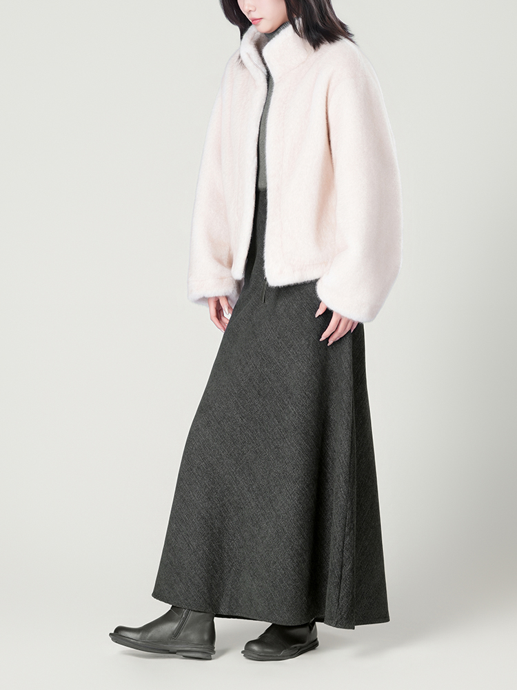 1326828 立领防水貂毛皮草