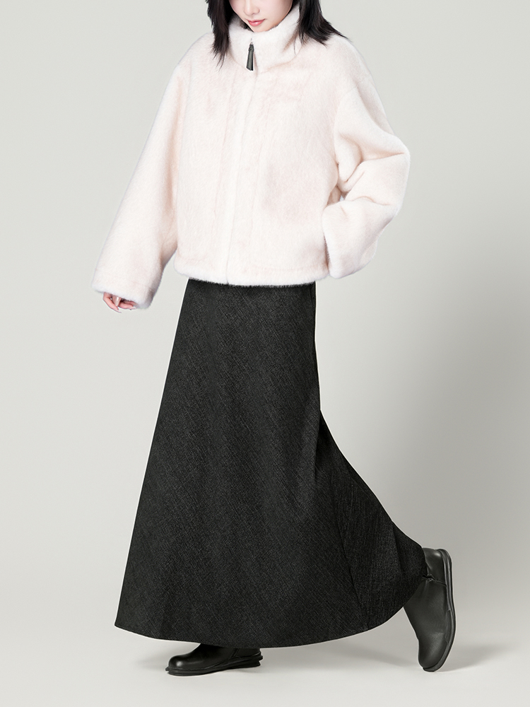 1326828 立领防水貂毛皮草