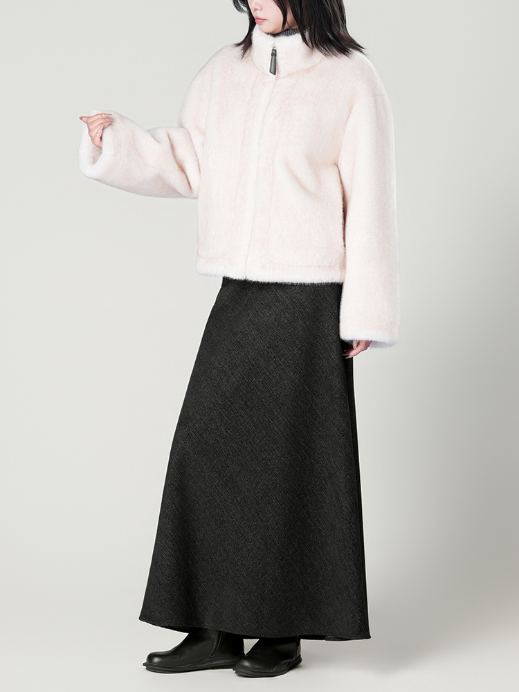 1326828 立领防水貂毛皮草