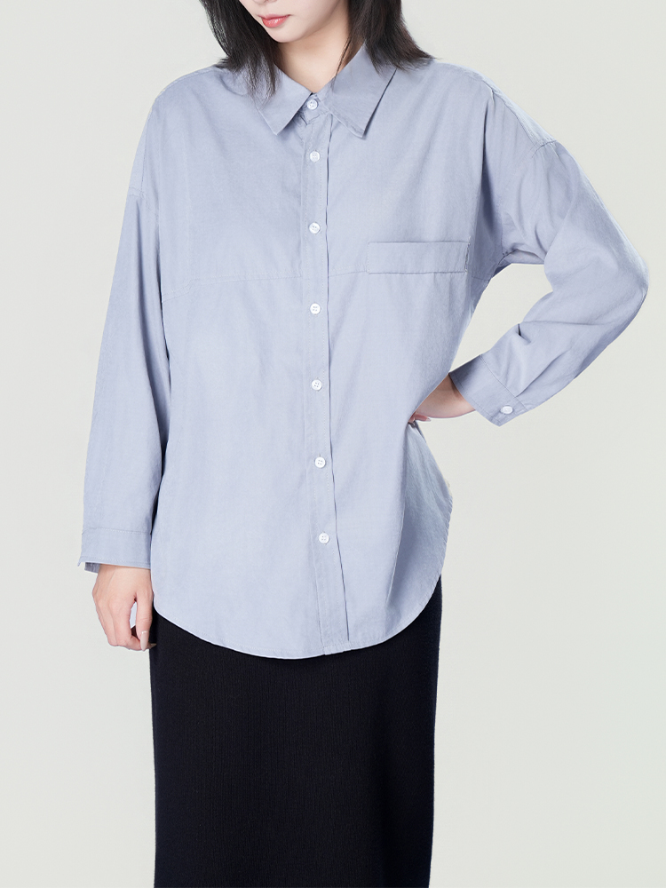 178206 廓形长袖洋气复古衬衫