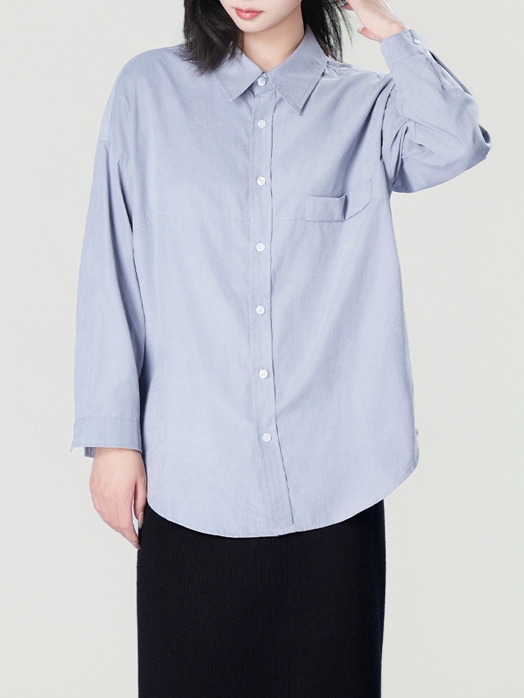 178206 廓形长袖洋气复古衬衫