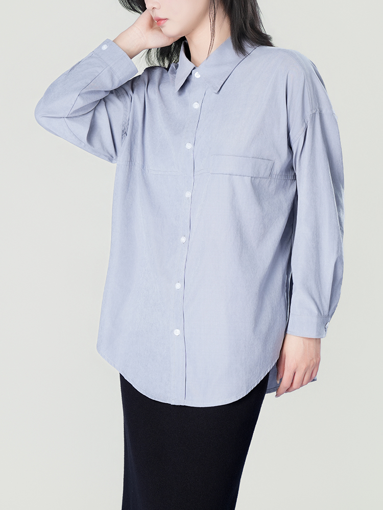 178206 廓形长袖洋气复古衬衫