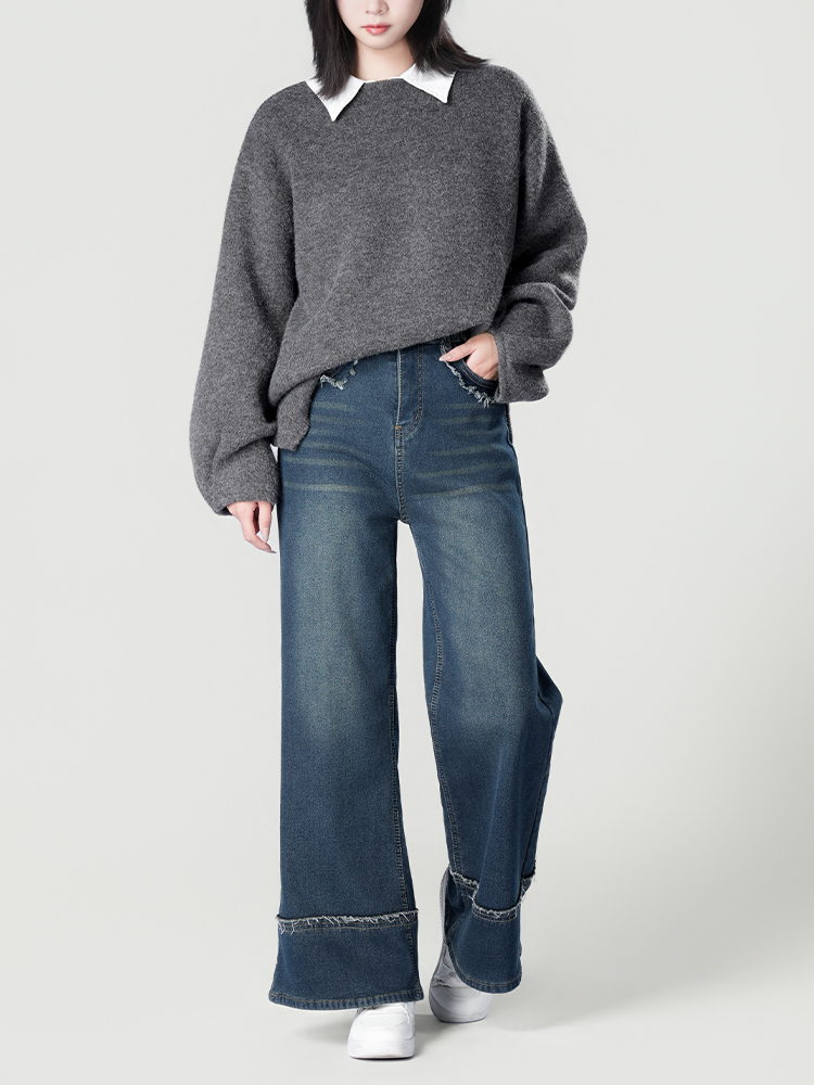 178206 廓形长袖洋气复古衬衫