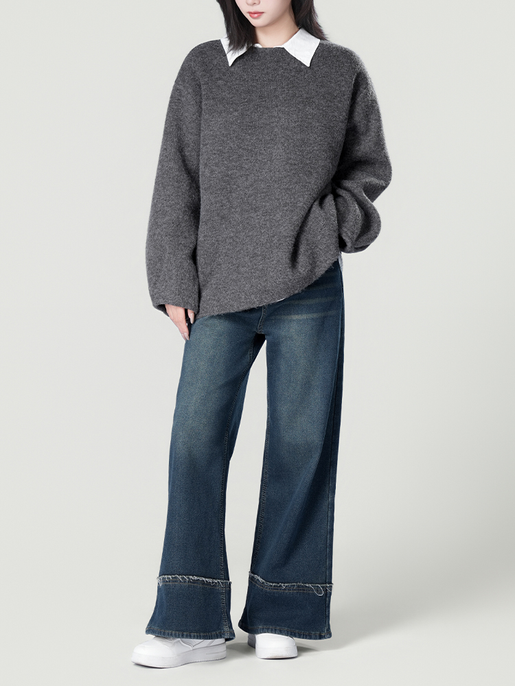 178206 廓形长袖洋气复古衬衫