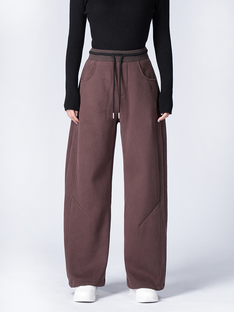 1324194  韩系加绒撞色卫裤