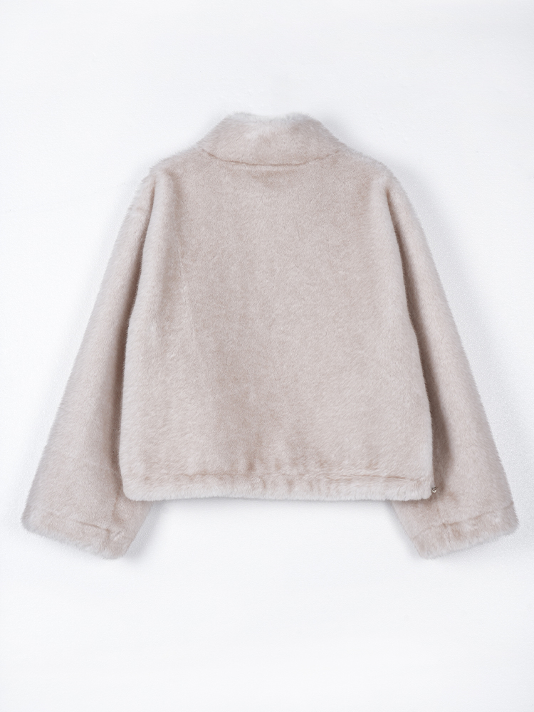 1326828 立领防水貂毛皮草