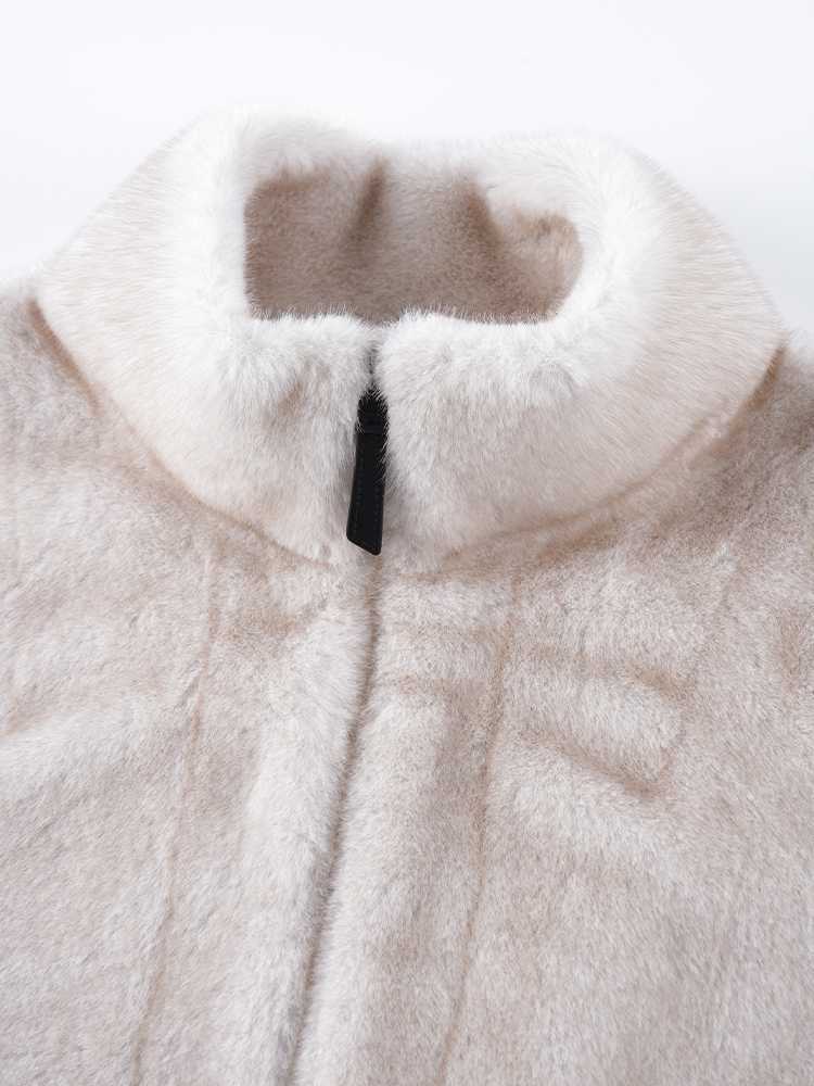 1326828 立领防水貂毛皮草