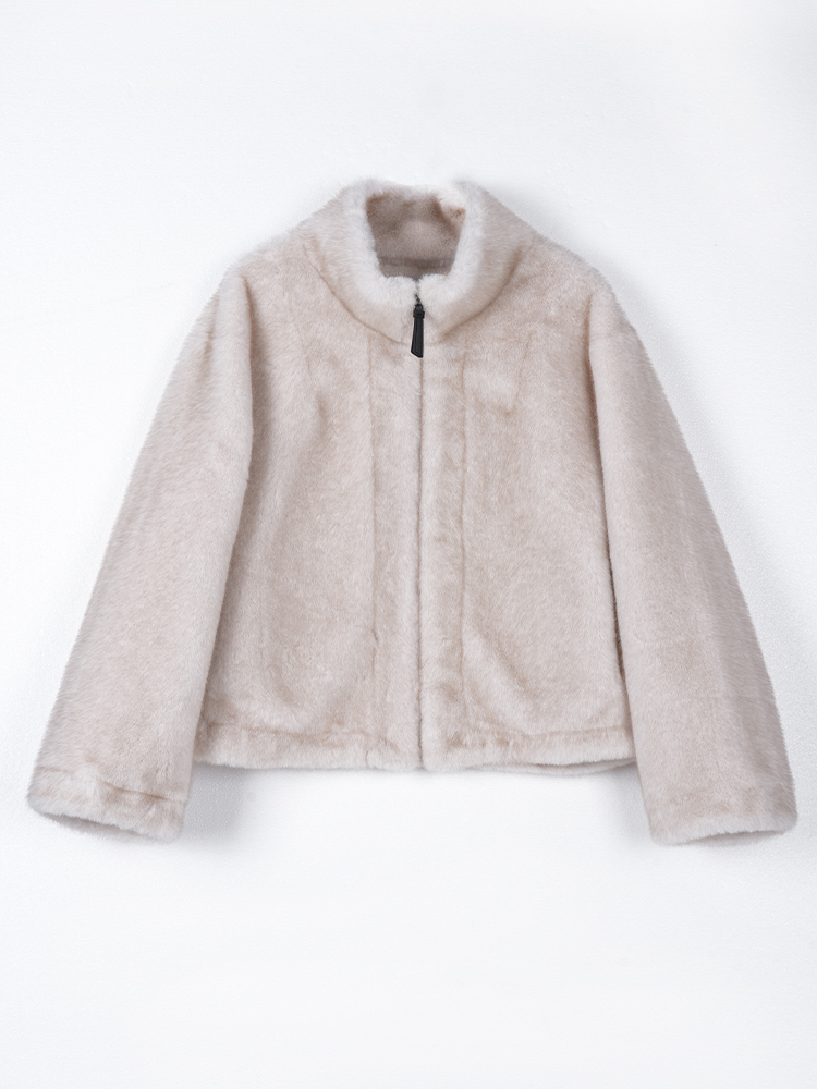 1326828 立领防水貂毛皮草