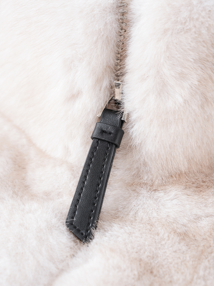 1326828 立领防水貂毛皮草