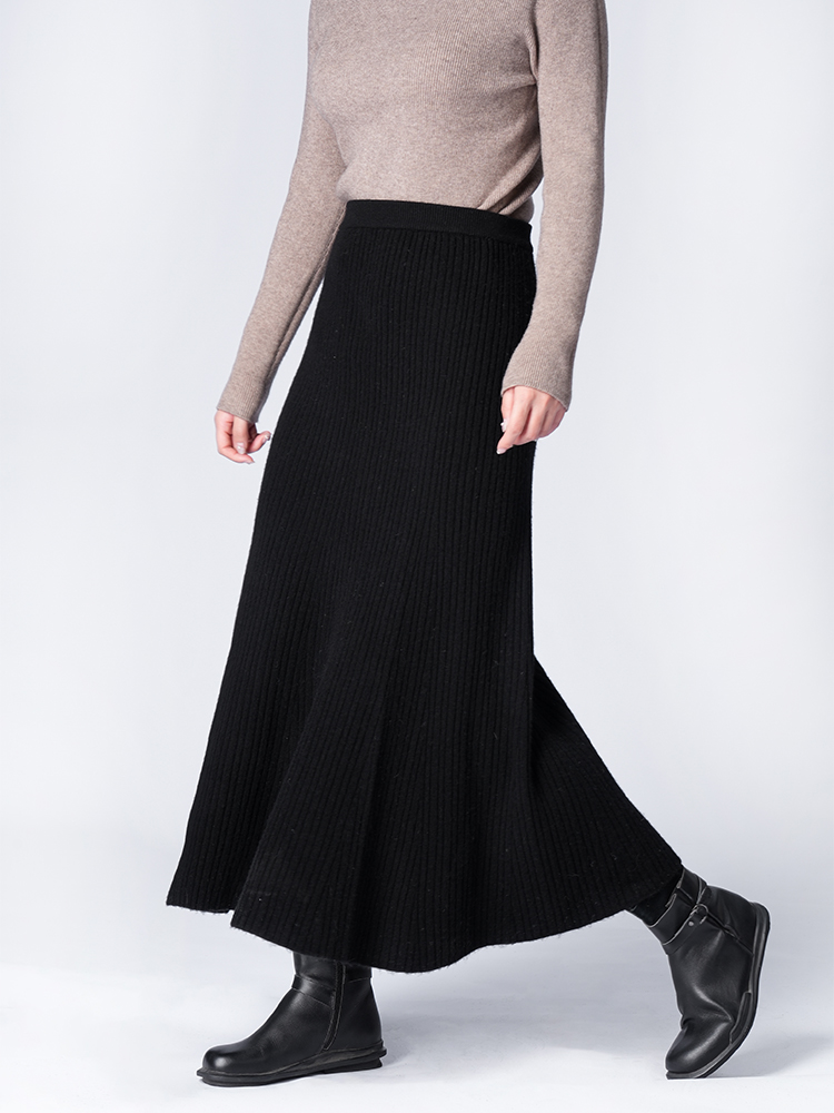 울 하이 웨스트 인어 스커트