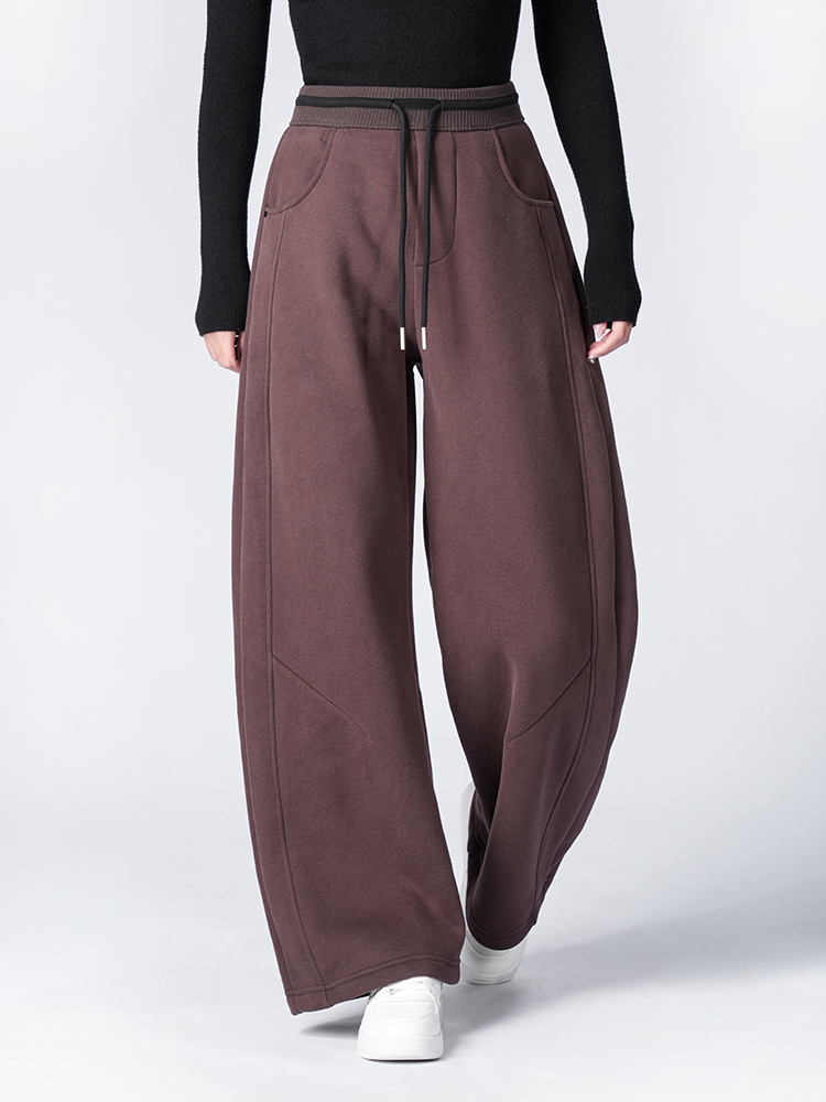 1324194  韩系加绒撞色卫裤