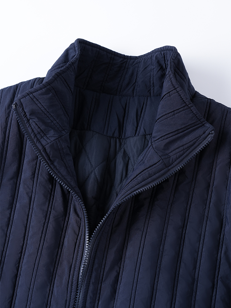 스탠드 컬러 면화 재킷