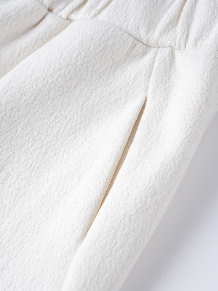 양모 뒷면 양털 하이 허리 와이드 바지