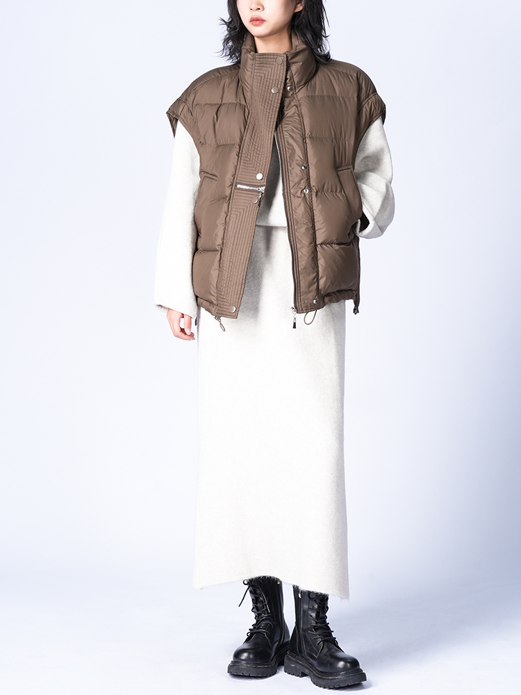 라운드 넥 니트 스커트 세트