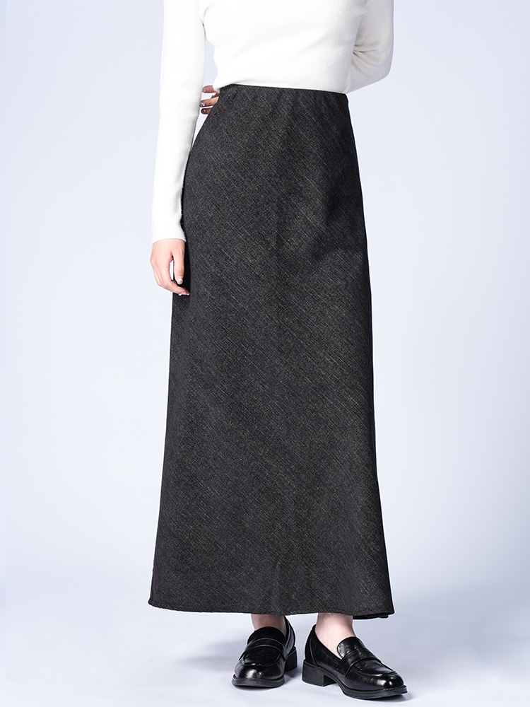 트윌 토이 니트 A 라인 인어 스커트