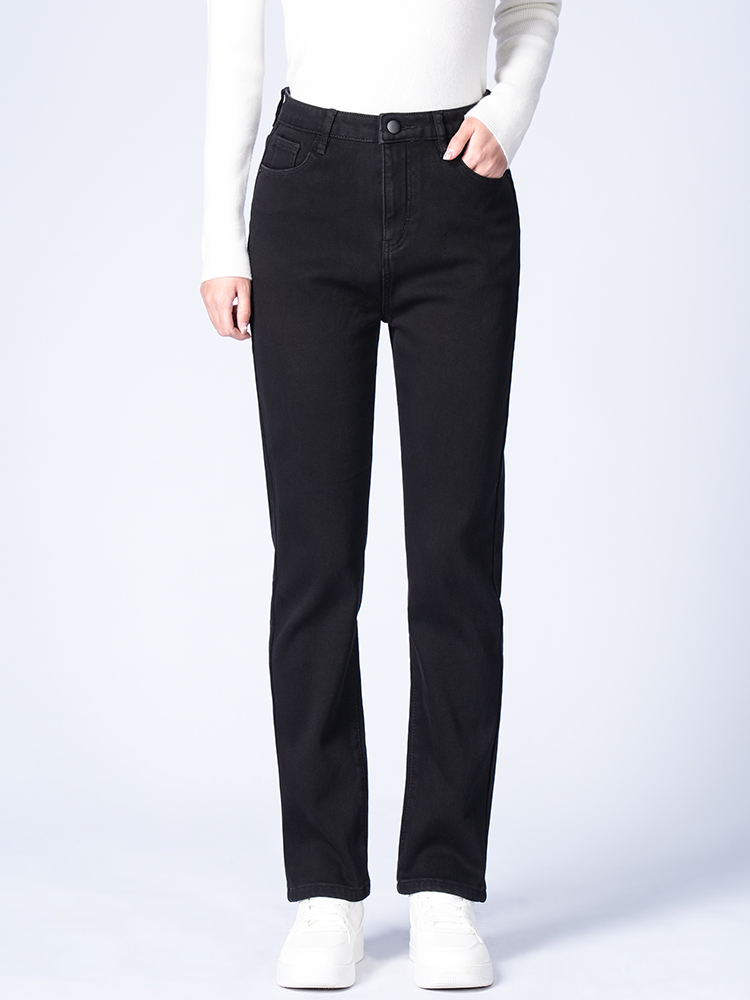 1323324 加绒高腰牛仔裤