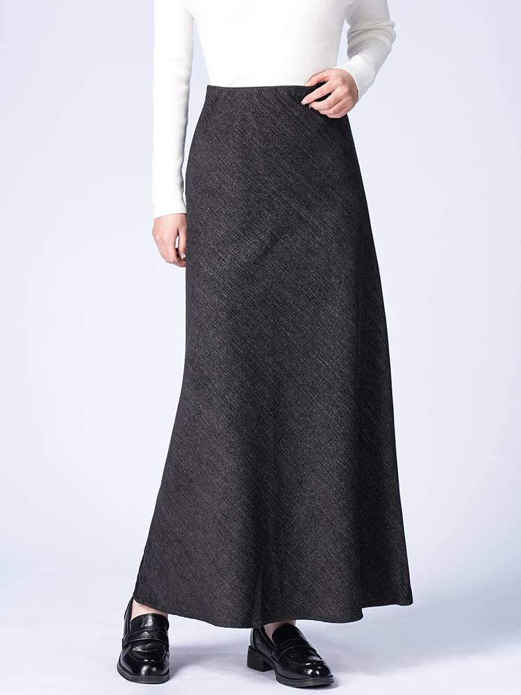 트윌 토이 니트 A 라인 인어 스커트