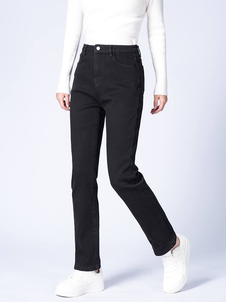 1323324 加绒高腰牛仔裤