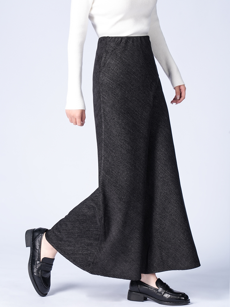 트윌 토이 니트 A 라인 인어 스커트