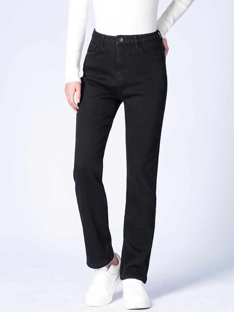 1323324 加绒高腰牛仔裤