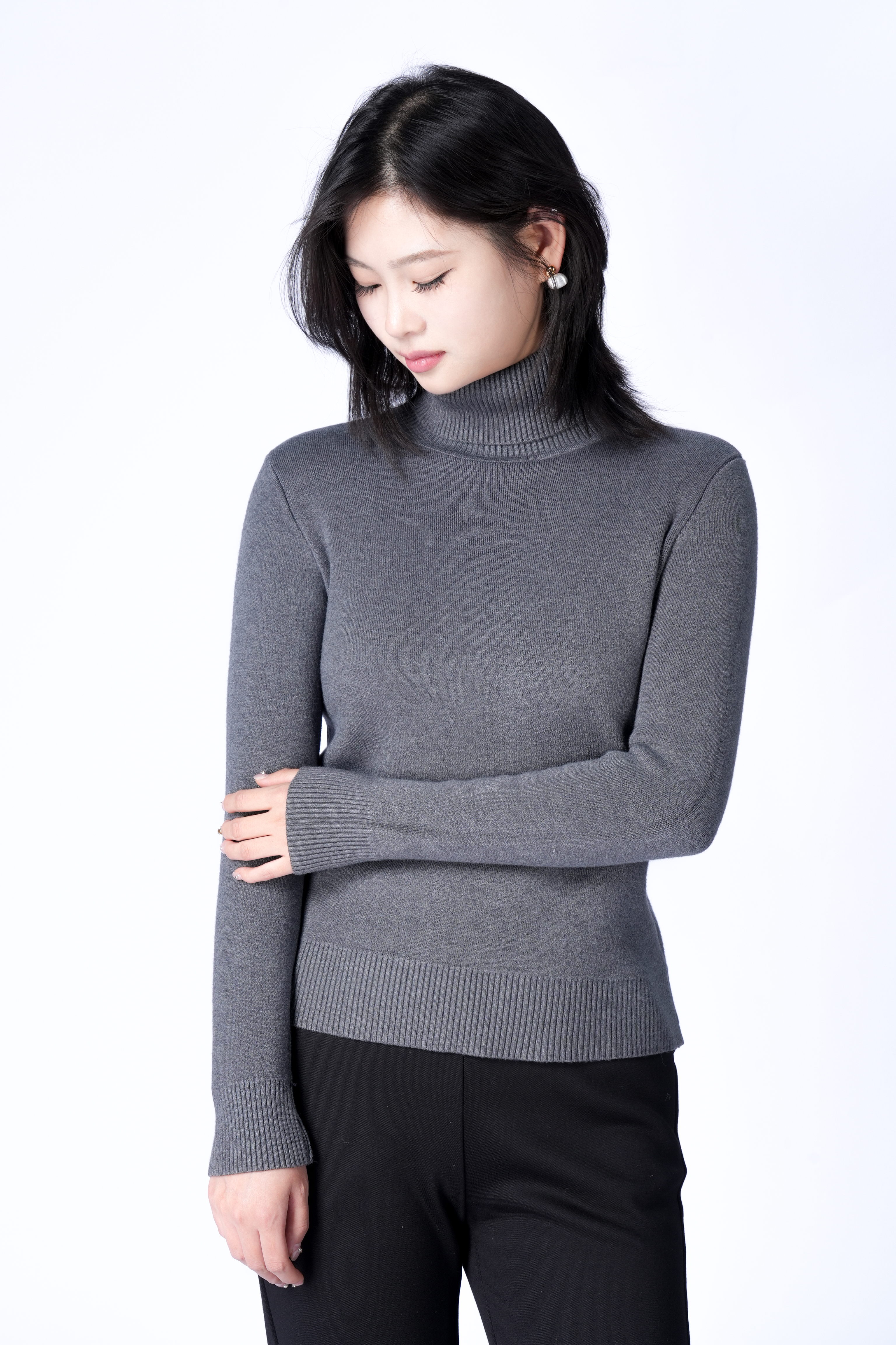 하이넥 극후 니트 스웨터