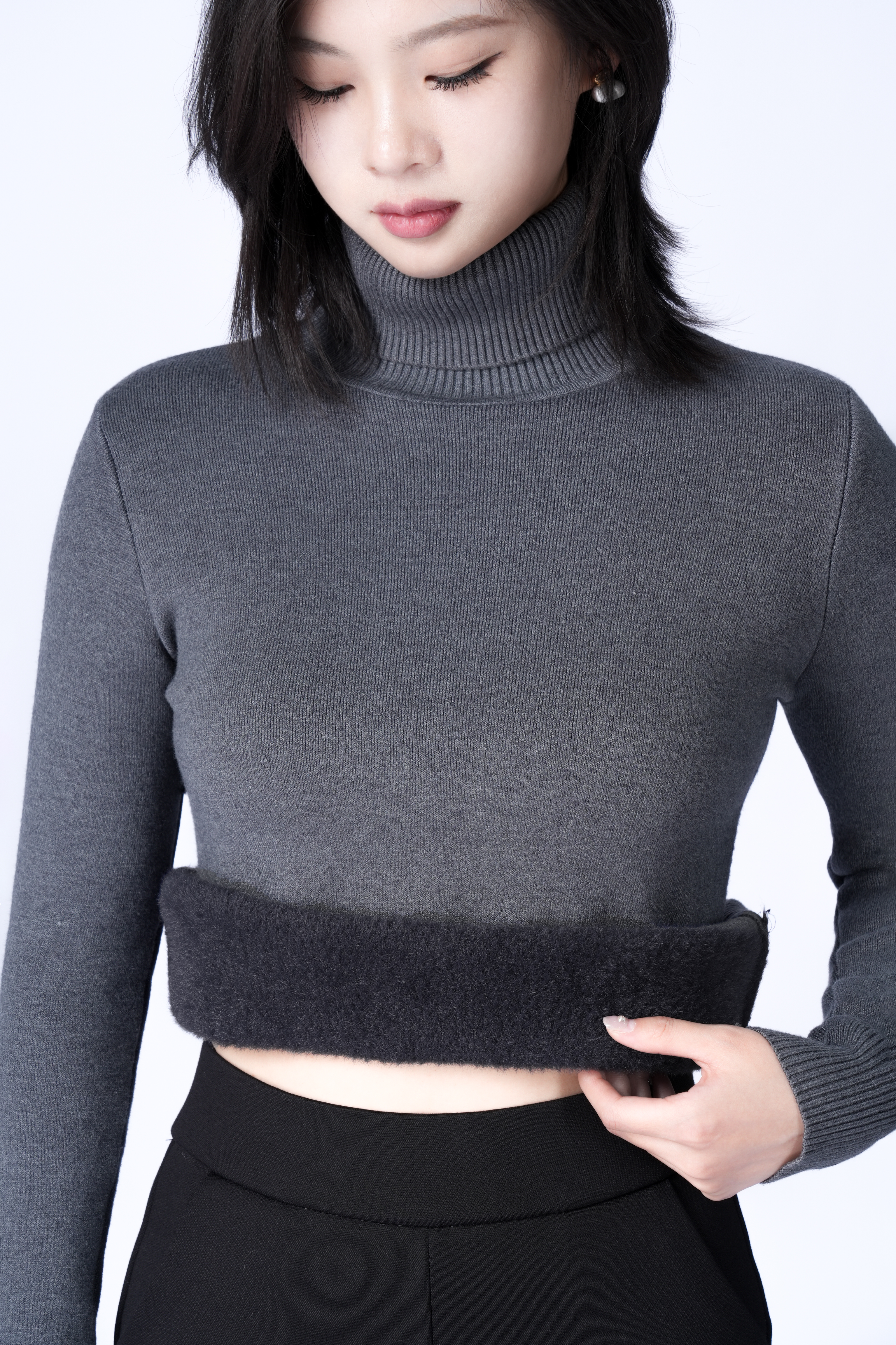 하이넥 극후 니트 스웨터