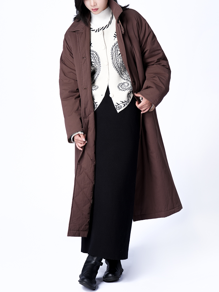 여성 롱 코튼 코트