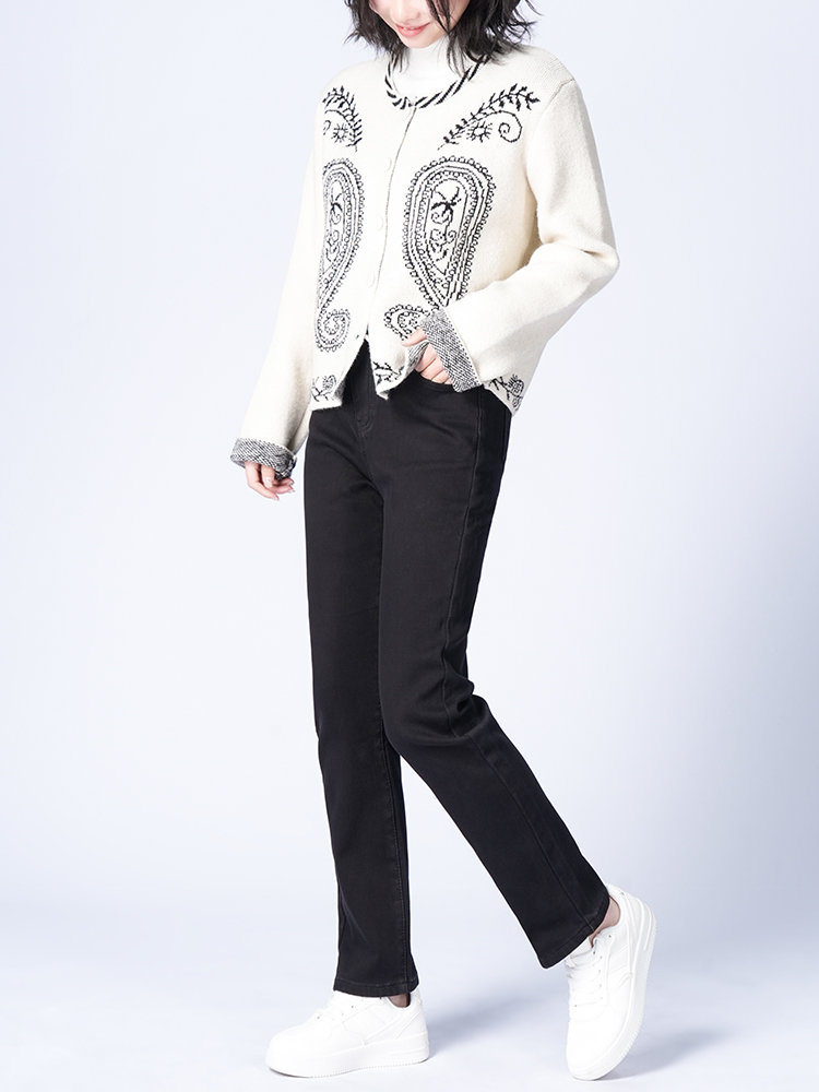 1323324 加绒高腰牛仔裤