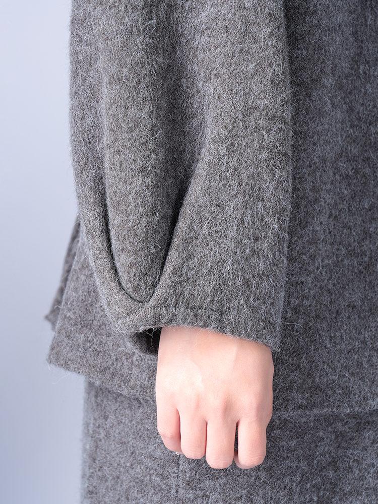 라운드 넥 니트 스커트 세트