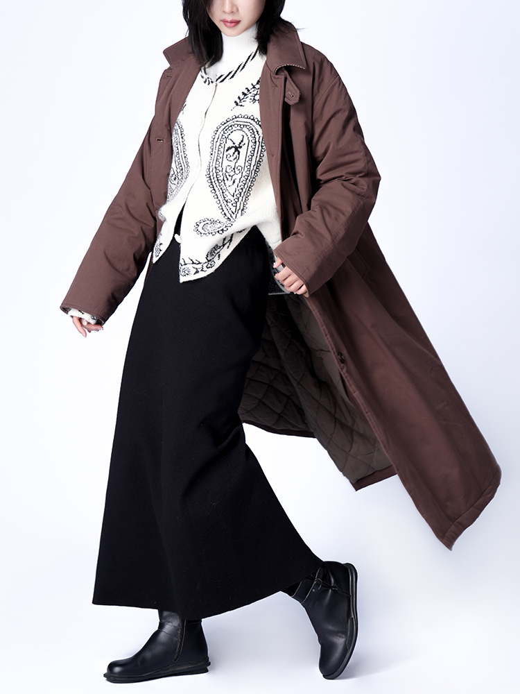 여성 롱 코튼 코트