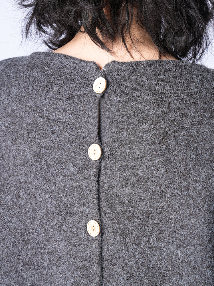 라운드 넥 니트 스커트 세트