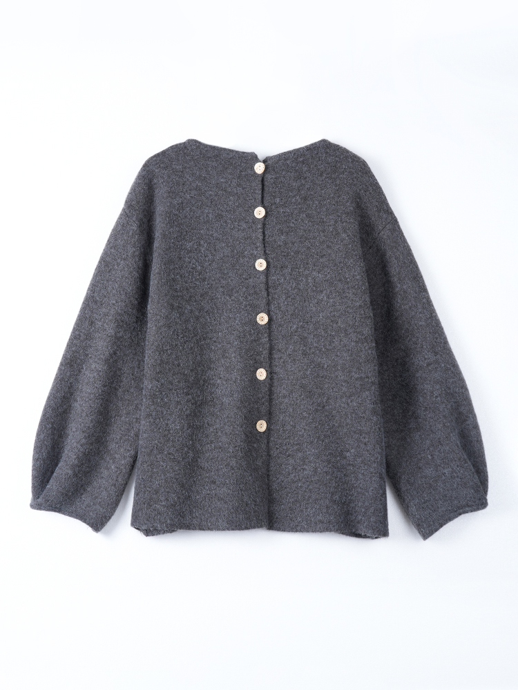 라운드 넥 니트 스커트 세트