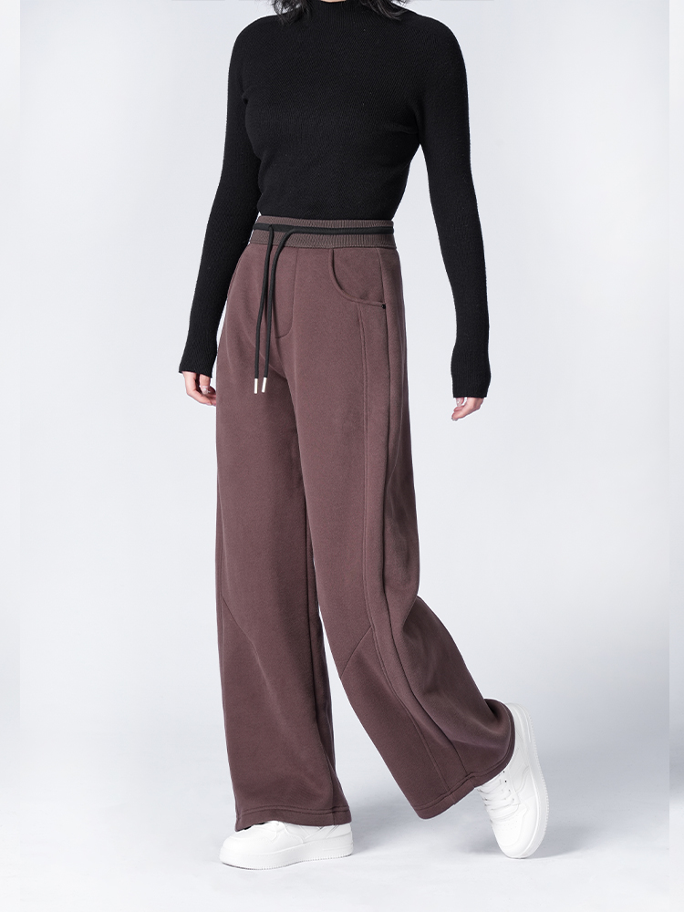 1324194  韩系加绒撞色卫裤