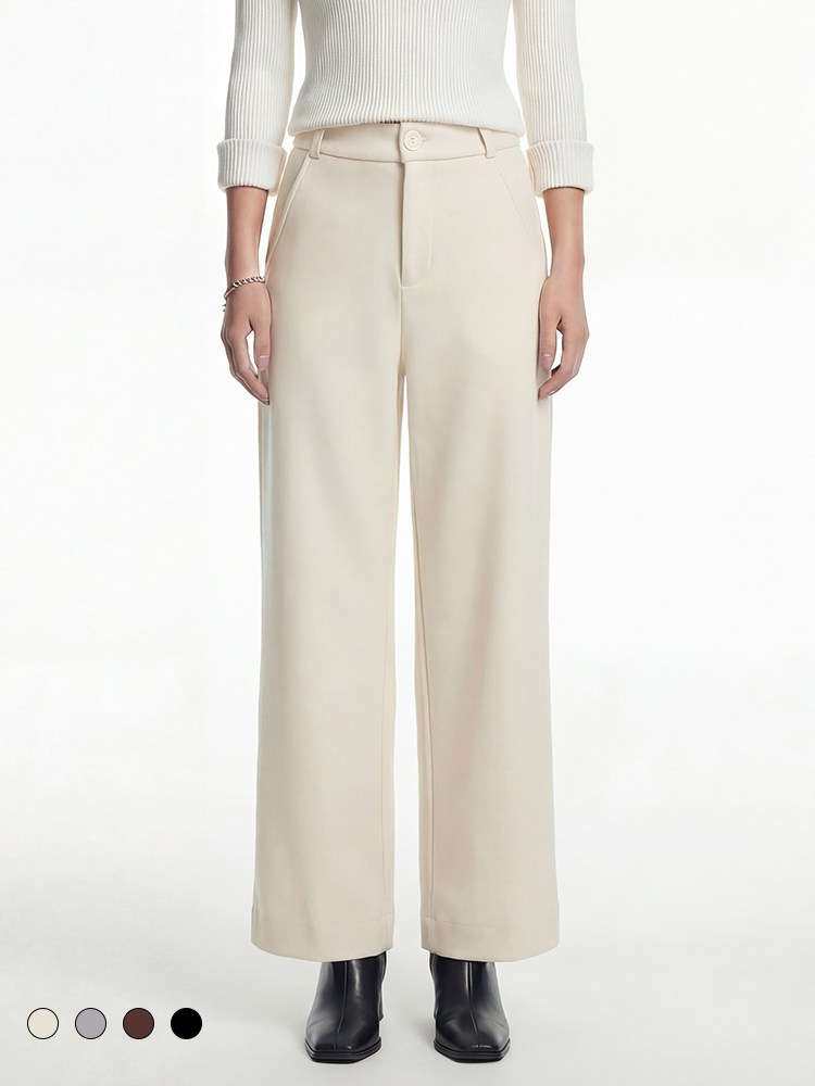 겨울 기모 아세테이트 하이웨스트 와이드 바지