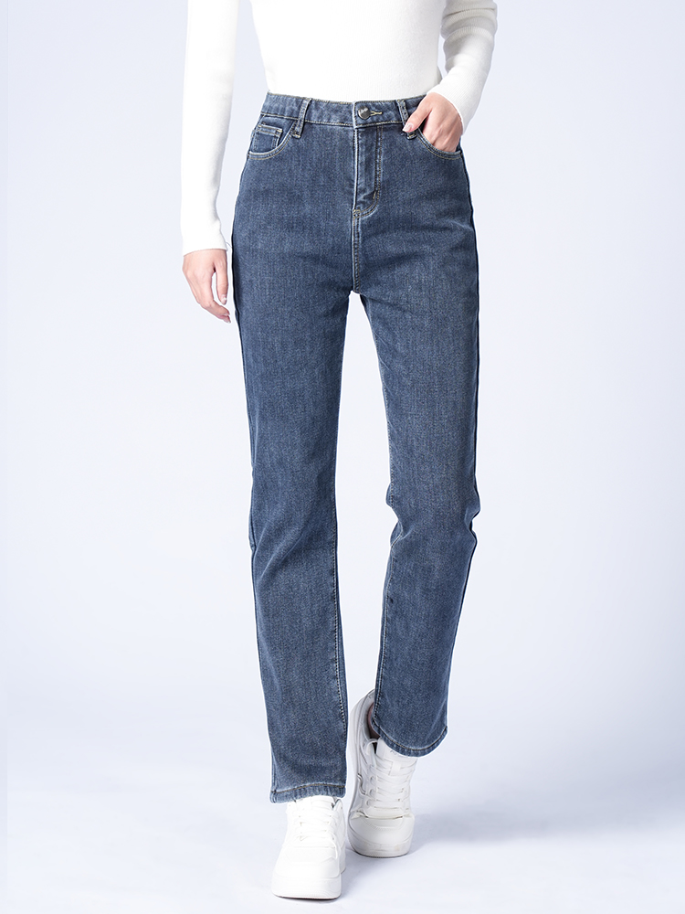 1323324 加绒高腰牛仔裤