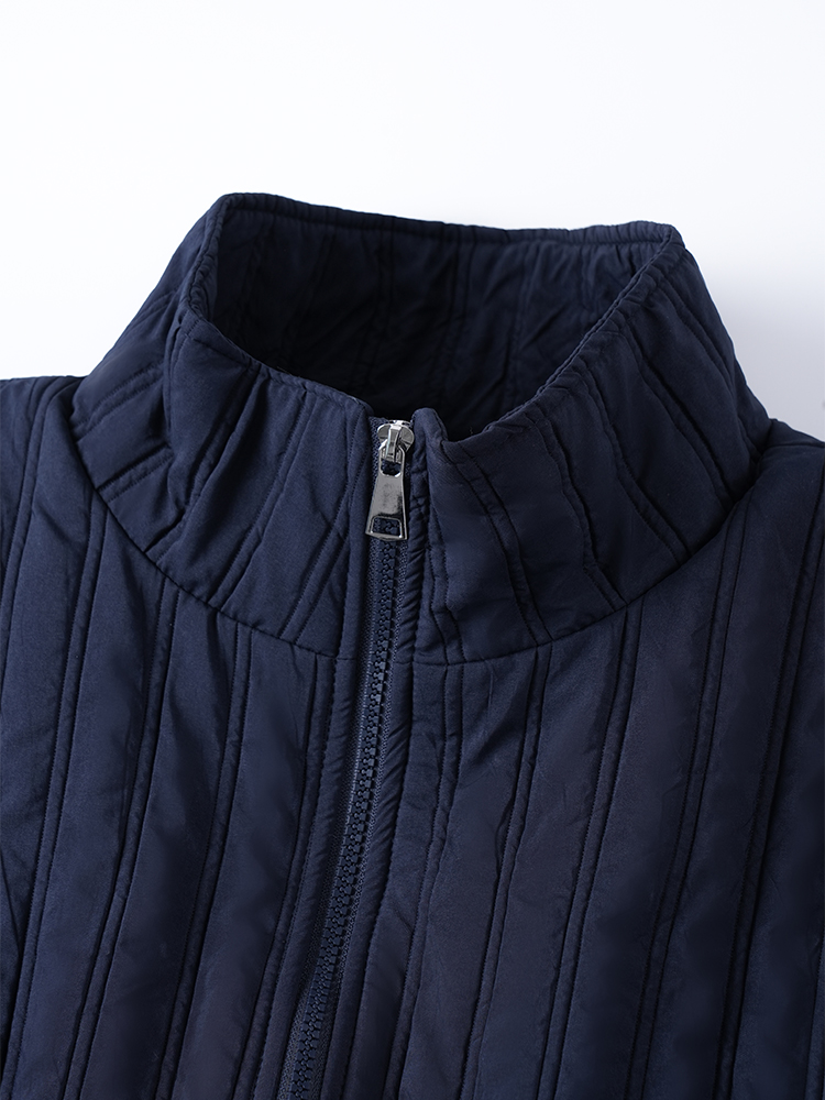 스탠드 컬러 면화 재킷